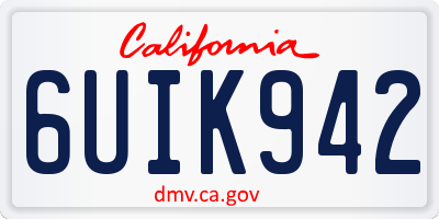 CA license plate 6UIK942