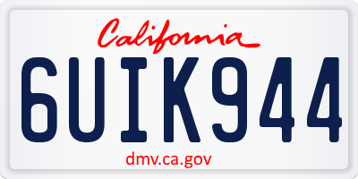 CA license plate 6UIK944