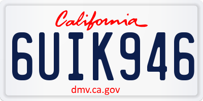 CA license plate 6UIK946