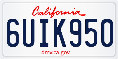 CA license plate 6UIK950