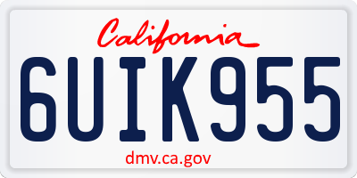 CA license plate 6UIK955
