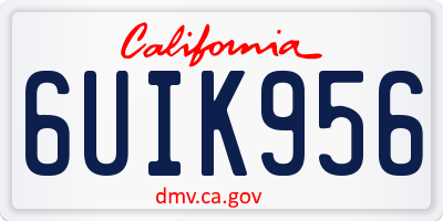 CA license plate 6UIK956