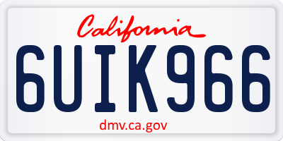CA license plate 6UIK966