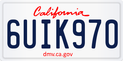 CA license plate 6UIK970