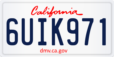 CA license plate 6UIK971
