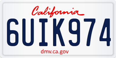 CA license plate 6UIK974