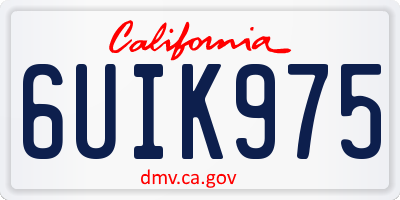 CA license plate 6UIK975