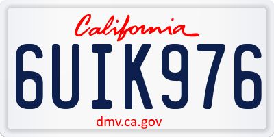 CA license plate 6UIK976