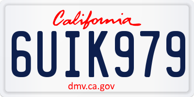 CA license plate 6UIK979