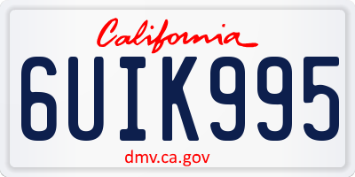 CA license plate 6UIK995