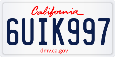 CA license plate 6UIK997