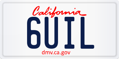 CA license plate 6UIL