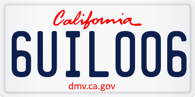CA license plate 6UIL006
