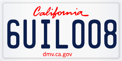 CA license plate 6UIL008