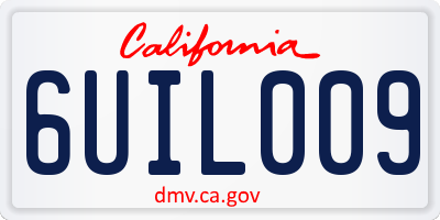 CA license plate 6UIL009