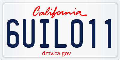 CA license plate 6UIL011
