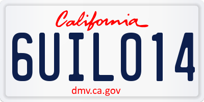 CA license plate 6UIL014