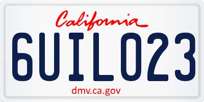 CA license plate 6UIL023