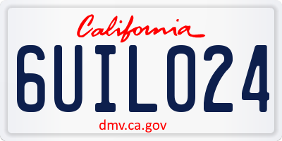 CA license plate 6UIL024
