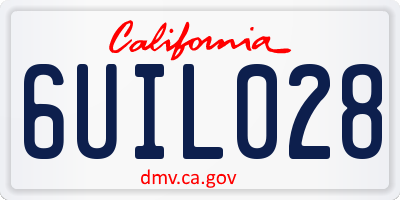 CA license plate 6UIL028