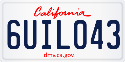 CA license plate 6UIL043