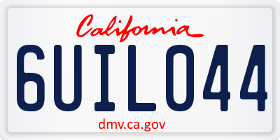 CA license plate 6UIL044