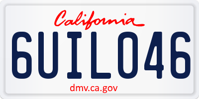CA license plate 6UIL046