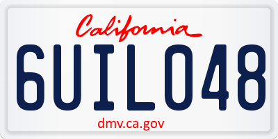 CA license plate 6UIL048