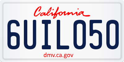 CA license plate 6UIL050