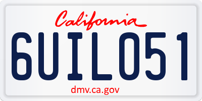 CA license plate 6UIL051