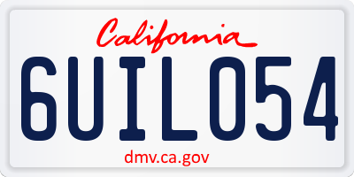 CA license plate 6UIL054