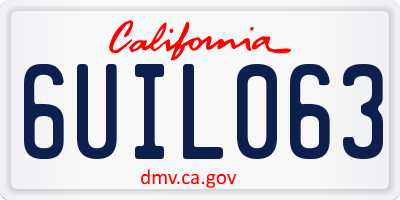 CA license plate 6UIL063