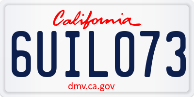 CA license plate 6UIL073