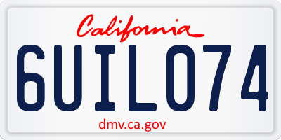 CA license plate 6UIL074