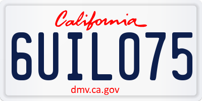 CA license plate 6UIL075