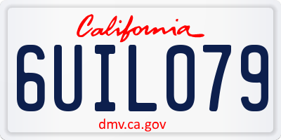 CA license plate 6UIL079