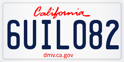 CA license plate 6UIL082