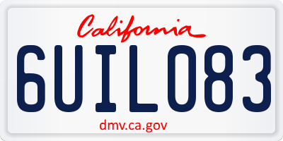 CA license plate 6UIL083