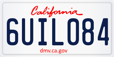 CA license plate 6UIL084