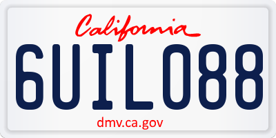 CA license plate 6UIL088