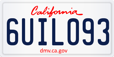CA license plate 6UIL093
