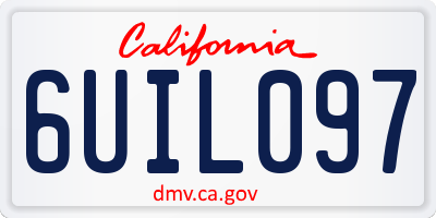 CA license plate 6UIL097