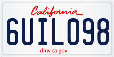 CA license plate 6UIL098