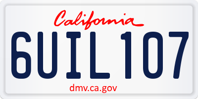 CA license plate 6UIL107