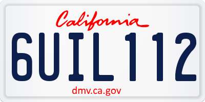 CA license plate 6UIL112
