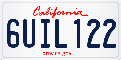 CA license plate 6UIL122