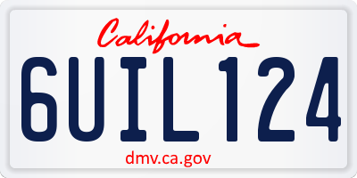 CA license plate 6UIL124