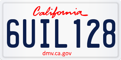 CA license plate 6UIL128