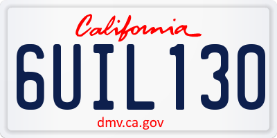 CA license plate 6UIL130