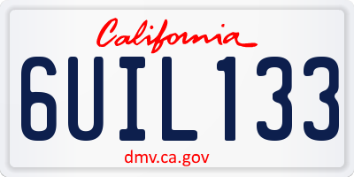 CA license plate 6UIL133